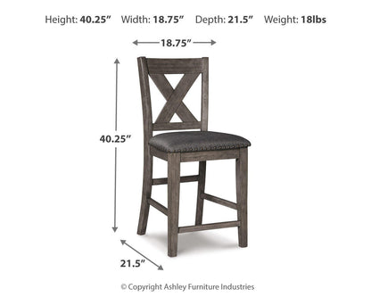 Caitbrook Bar Stools (Set of 2) - D388-124X2 - approximate manufacturer dimensions (supplier image 4)