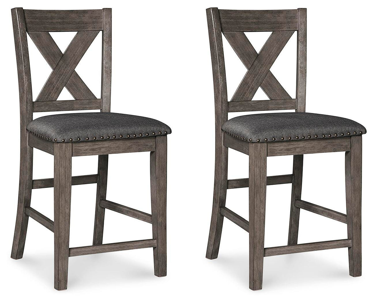 Caitbrook Bar Stools (Set of 2) - D388-124X2 - product view or room setting; set of 2; individual included-item views (supplier image 1)