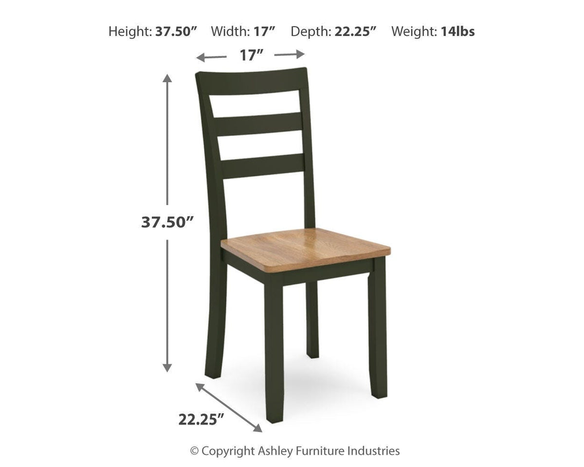 Gesthaven Dining Room Sets - D401D1, D401D4 - approximate manufacturer dimensions (supplier image 56)