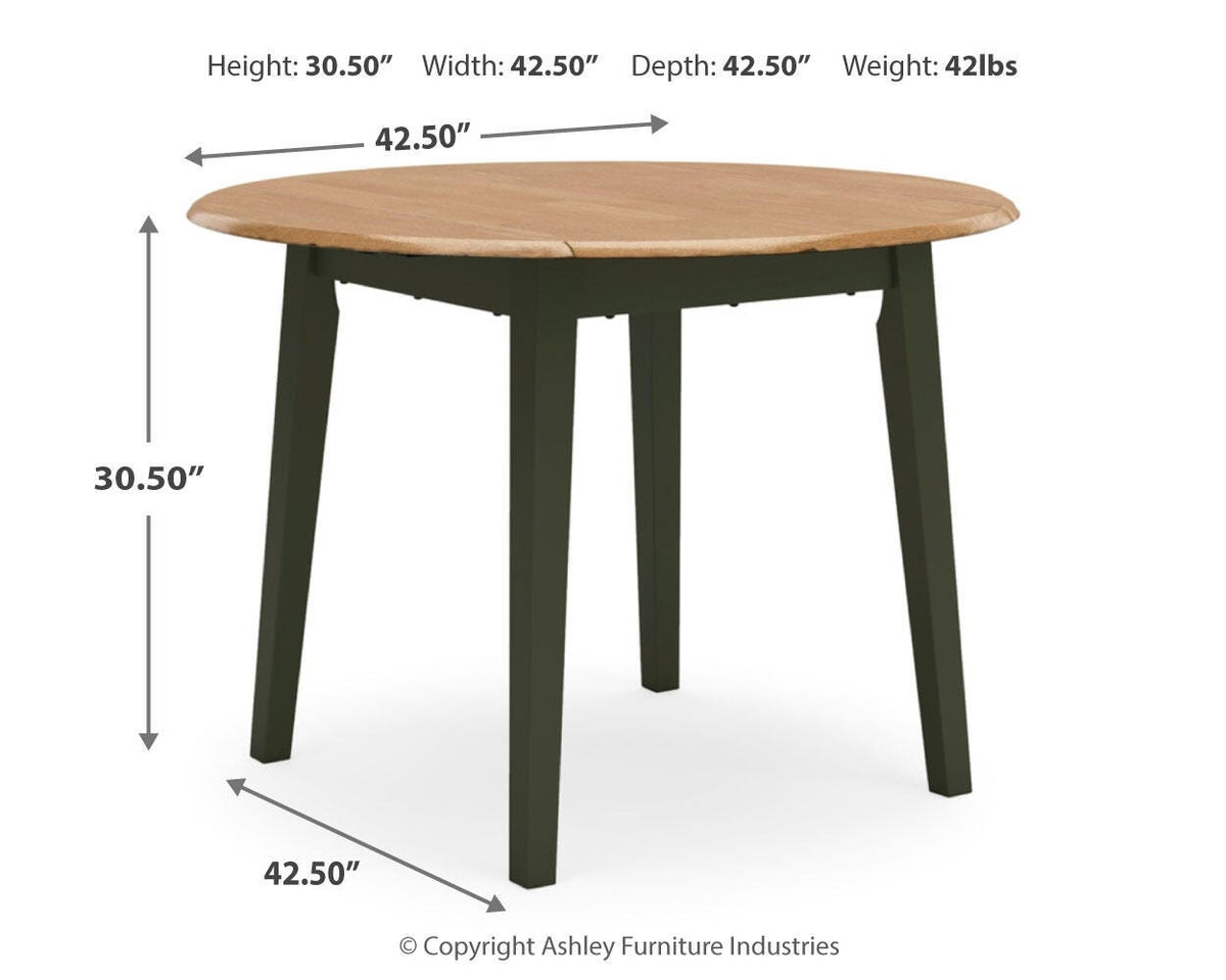 Gesthaven Dining Room Sets - D401D1, D401D4 - approximate manufacturer dimensions (supplier image 61)