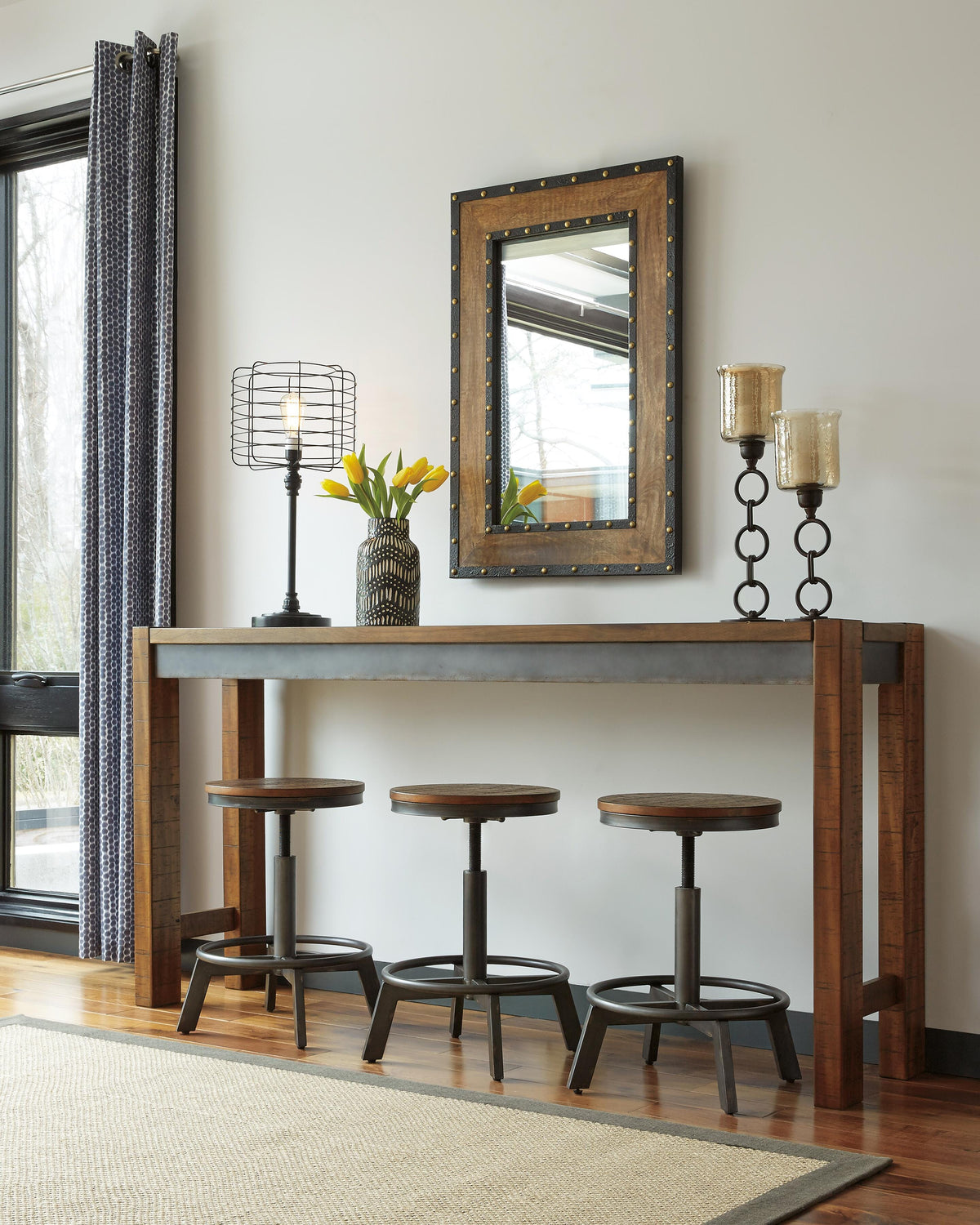 Torjin Counter Height Dining Table - D440-52 - product view or room setting; only counter height table included (supplier image 3)