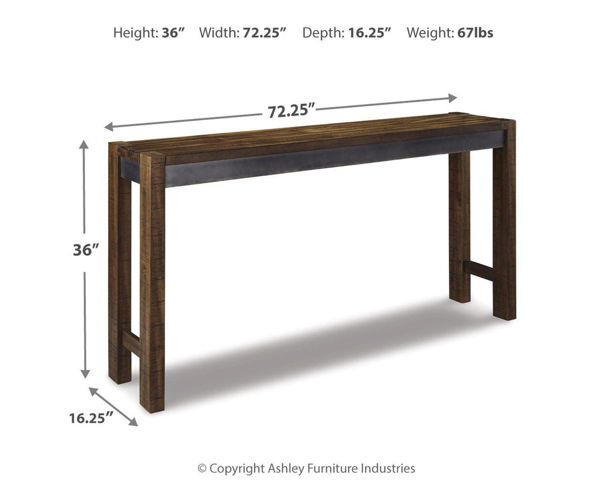 Torjin Counter Height Dining Table - D440-52 - approximate manufacturer dimensions (supplier image 4)