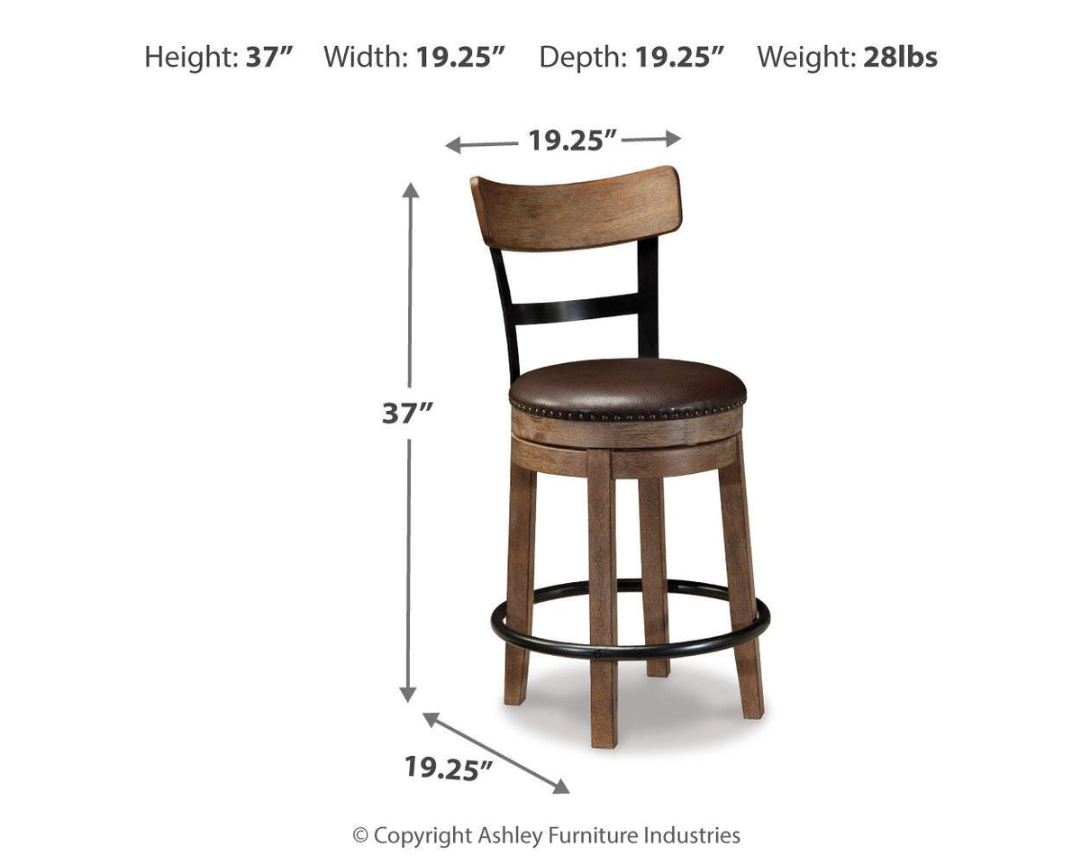 Pinnadel Bar Stools (Set of 2) - D542-124X2 - approximate manufacturer dimensions (supplier image 10)