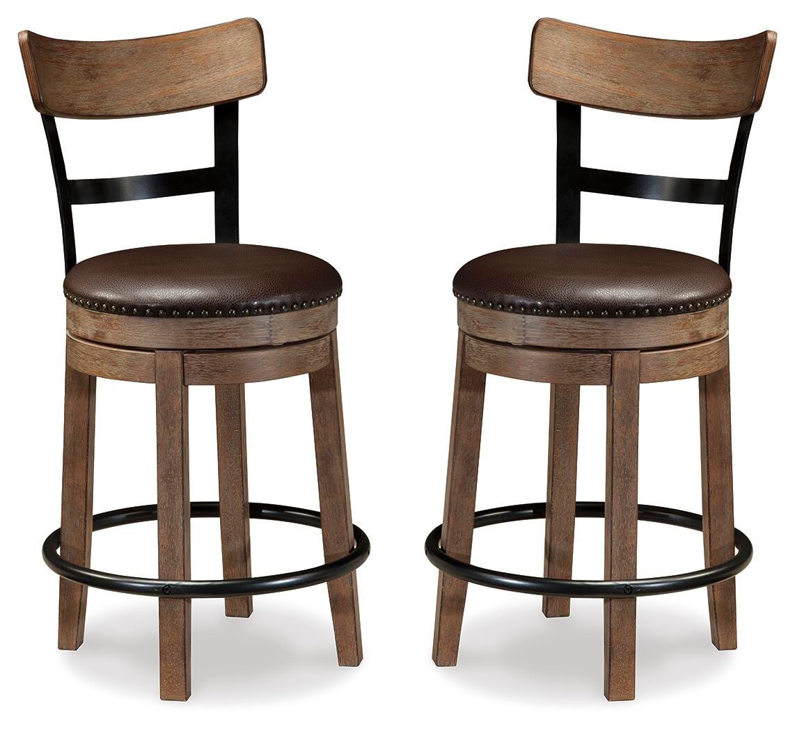 Pinnadel Bar Stools (Set of 2) - D542-124X2 - product view or room setting; set of 2; individual included-item views (supplier image 8)
