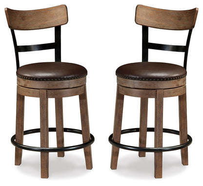 Pinnadel Bar Stools (Set of 2) - D542-124X2 - product view or room setting; set of 2; individual included-item views (supplier image 8)