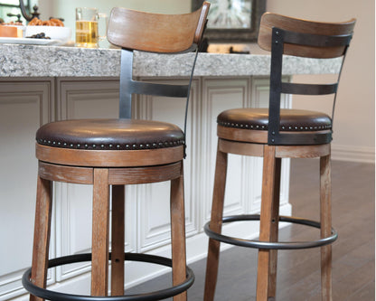 Pinnadel Bar Stools (Set of 2) - D542-130X2 - product view or room setting; set of 2; individual included-item views (supplier image 1)