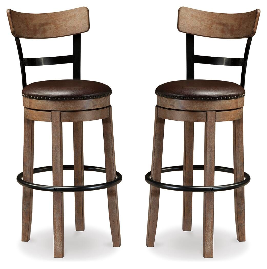 Pinnadel Bar Stools (Set of 2) - D542-130X2 - product view or room setting; set of 2; individual included-item views (supplier image 2)