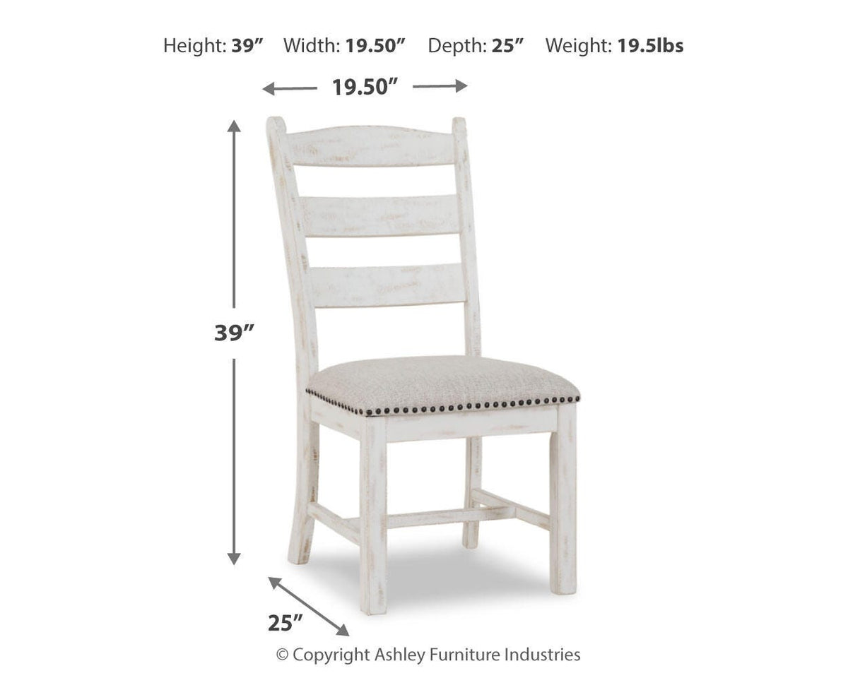Valebeck Dining Chairs (Set of 2) - D546-01X2 - approximate manufacturer dimensions (supplier image 4)