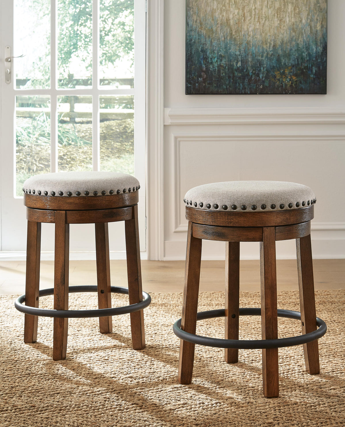 Valebeck Counter Height Stool - D546-124 - product view or room setting; only stool included (supplier image 2)