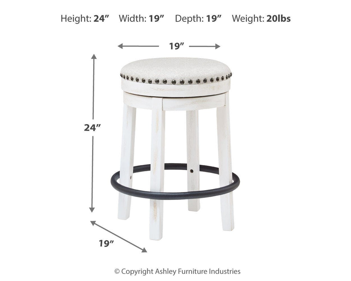 Valebeck Counter Height Stool - D546-324 - approximate manufacturer dimensions (supplier image 11)