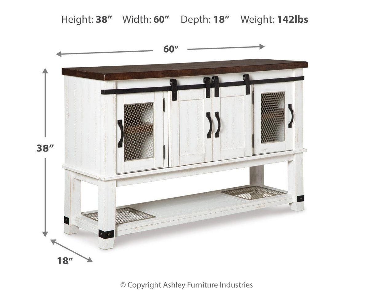 Valebeck Dining Server - D546-60 - approximate manufacturer dimensions (supplier image 4)