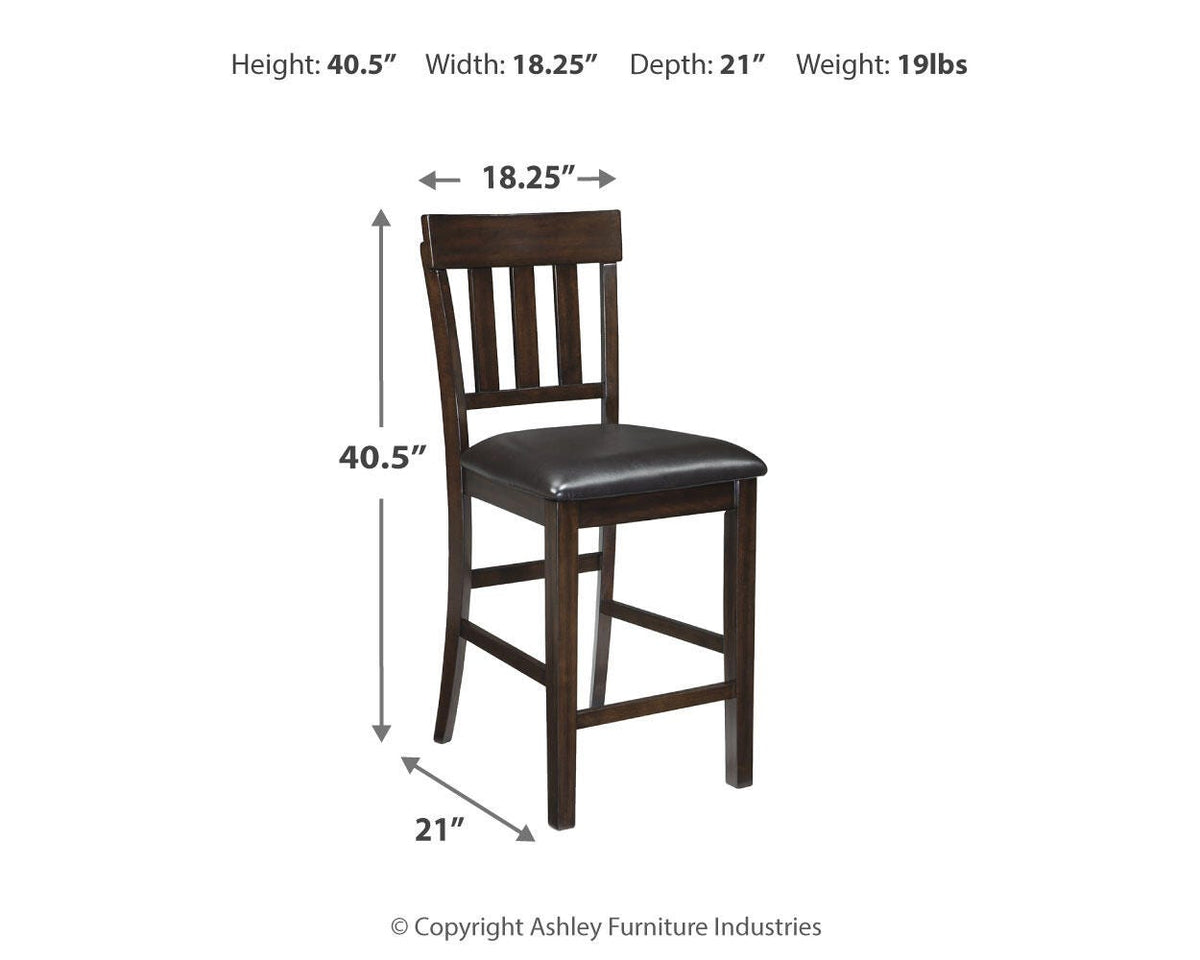 Haddigan Bar Stools (Set of 2) - D596-124X2 - approximate manufacturer dimensions (supplier image 9)
