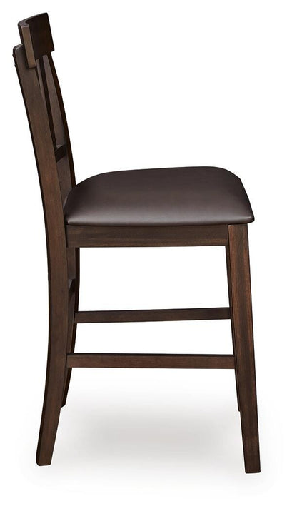 Haddigan Bar Stools (Set of 2) - D596-124X2 - product view or room setting; set of 2; individual included-item views (supplier image 5)