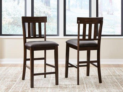 Haddigan Bar Stools (Set of 2) - D596-124X2 - product view or room setting; set of 2; individual included-item views (supplier image 2)