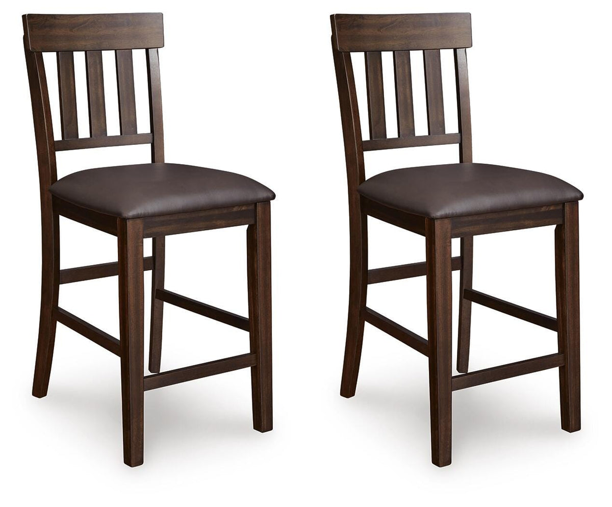 Haddigan Bar Stools (Set of 2) - D596-124X2 - product view or room setting; set of 2; individual included-item views (supplier image 1)