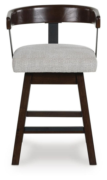 Haddigan Bar Stools (Set of 2) - D596-224X2 - product view or room setting; set of 2; individual included-item views (supplier image 13)