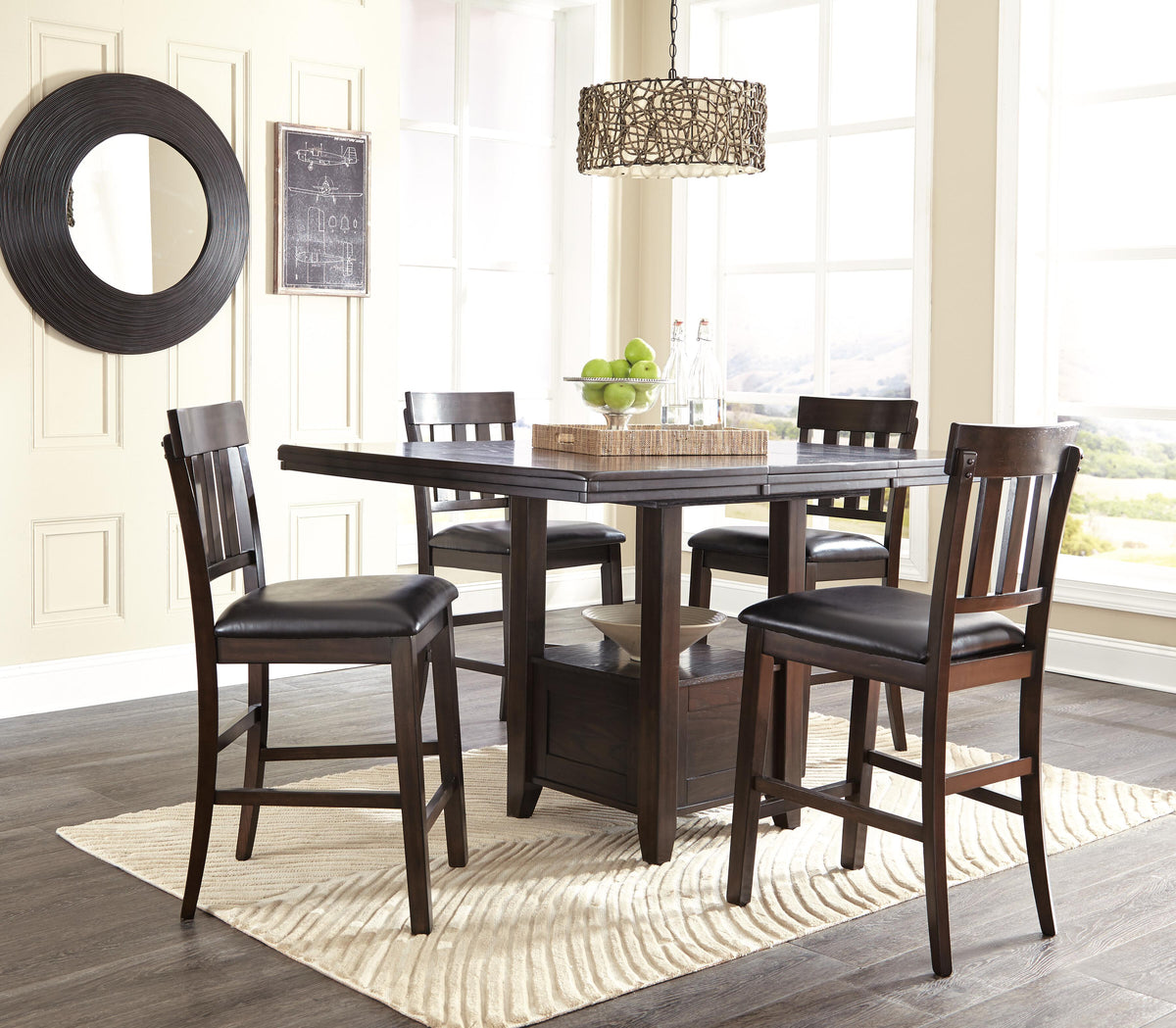 Haddigan Bar Stools (Set of 2) - D596-124X2 - product view or room setting; set of 2; individual included-item views (supplier image 8)