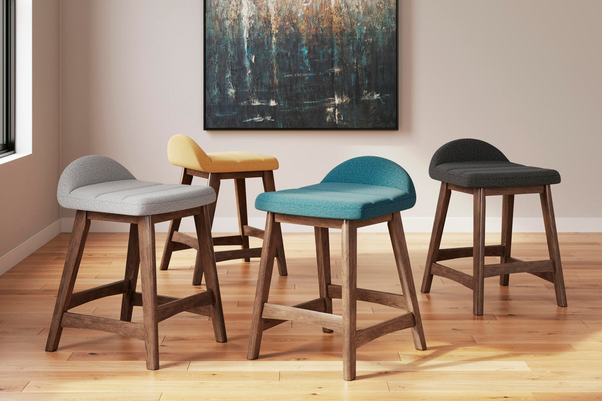Lyncott Bar Stools (Set of 2) - D615-324X2, D615-124X2 - product view or room setting; set of 2; individual included-item views (supplier image 11)