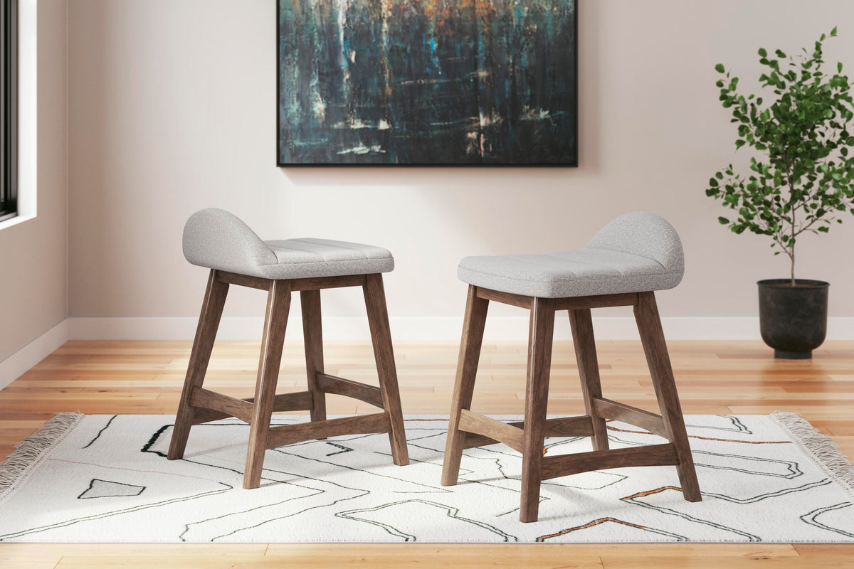 Lyncott Bar Stools (Set of 2) - D615-124X2 - product view or room setting; set of 2; individual included-item views (supplier image 49)