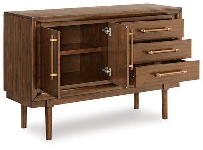 Lyncott Dining Server - D615-60 - product view or room setting; only dining room storage included (supplier image 3)
