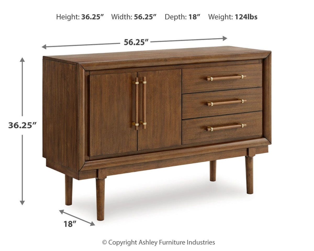 Lyncott Dining Server - D615-60 - approximate manufacturer dimensions (supplier image 9)