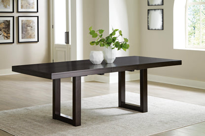 Neymorton Dining Extension Table - D618-35 - product view or room setting; only dining table included (supplier image 2)