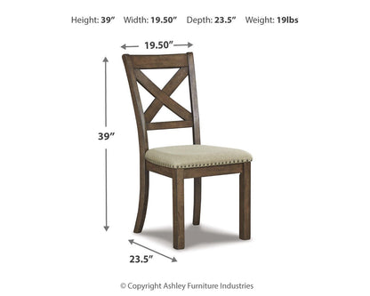 Moriville Dining Chairs (Set of 2) - D631-01X2 - approximate manufacturer dimensions (supplier image 5)