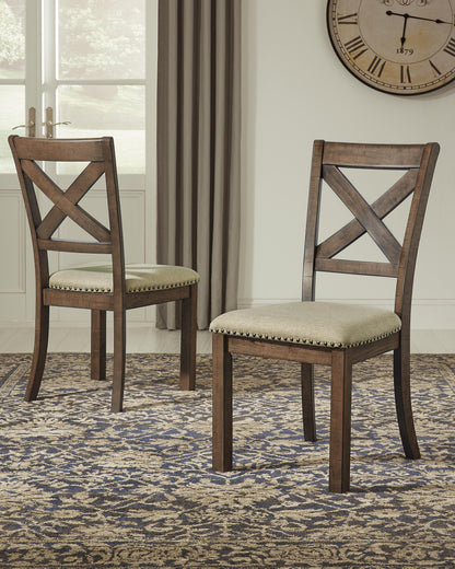 Moriville Dining Chairs (Set of 2) - D631-01X2 - product view or room setting; set of 2; individual included-item views (supplier image 6)
