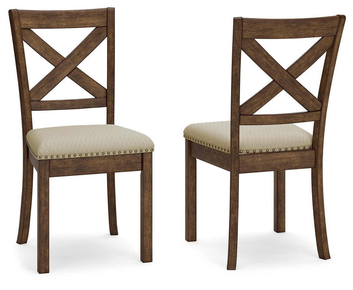 Moriville Dining Chairs (Set of 2) - D631-01X2 - product view or room setting; set of 2; individual included-item views (supplier image 1)