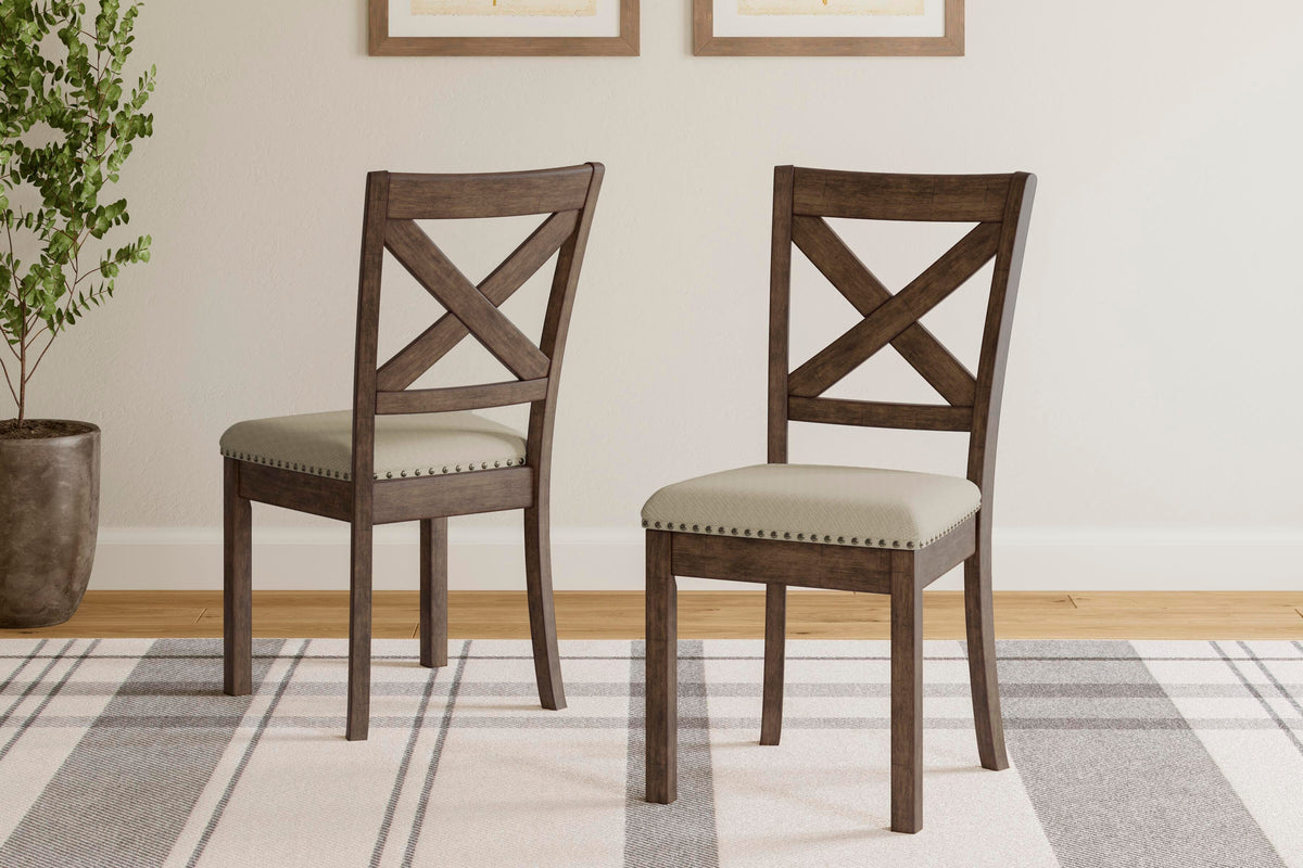 Moriville Dining Chairs (Set of 2) - D631-01X2 - product view or room setting; set of 2; individual included-item views (supplier image 2)