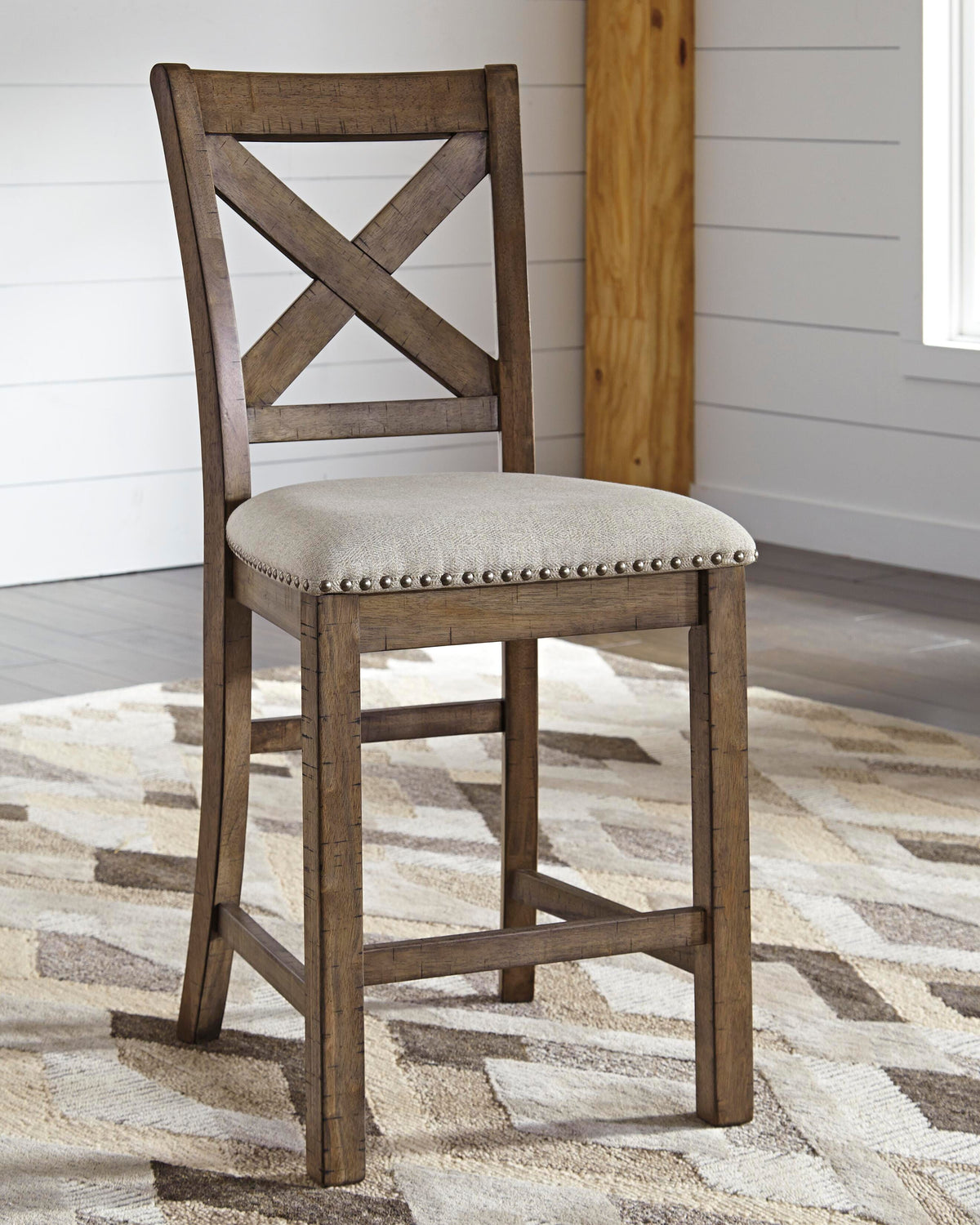 Moriville Bar Stools (Set of 2) - D631-124X2 - product view or room setting; set of 2; individual included-item views (supplier image 3)