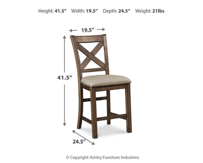 Moriville Bar Stools (Set of 2) - D631-124X2 - approximate manufacturer dimensions (supplier image 5)