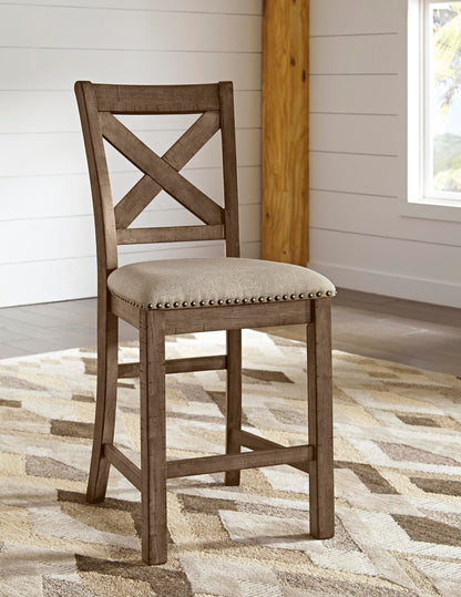 Moriville Bar Stools (Set of 2) - D631-124X2 - product view or room setting; set of 2; individual included-item views (supplier image 4)
