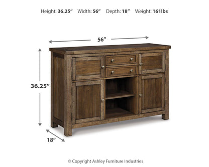 Moriville Dining Server - D631-60 - approximate manufacturer dimensions (supplier image 10)