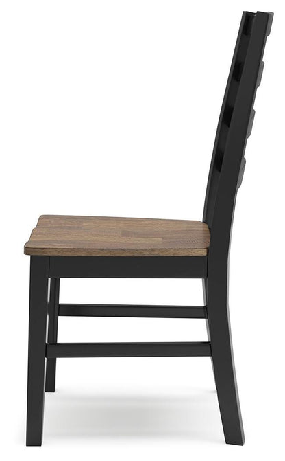 Wildenauer Dining Chairs (Set of 2) - D634-01X2 - product view or room setting; set of 2; individual included-item views (supplier image 6)