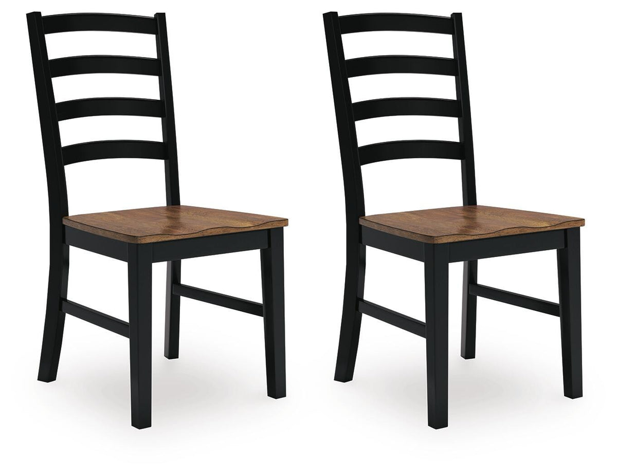 Wildenauer Dining Chairs (Set of 2) - D634-01X2 - product view or room setting; set of 2; individual included-item views (supplier image 2)