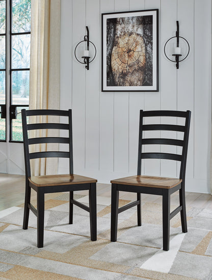Wildenauer Dining Chairs (Set of 2) - D634-01X2 - product view or room setting; set of 2; individual included-item views (supplier image 1)