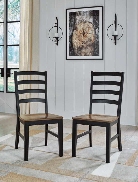 Wildenauer Dining Chairs (Set of 2) - D634-01X2 - product view or room setting; set of 2; individual included-item views (supplier image 1)