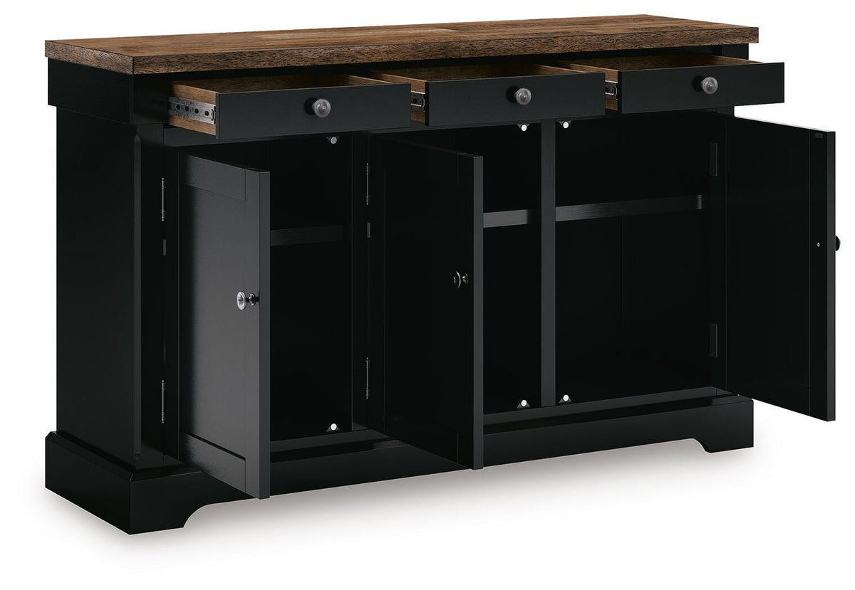 Wildenauer Dining Buffet - D634-80 - product view or room setting; only dining room storage included (supplier image 3)