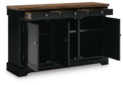 Wildenauer Dining Buffet - D634-80 - product view or room setting; only dining room storage included (supplier image 3)