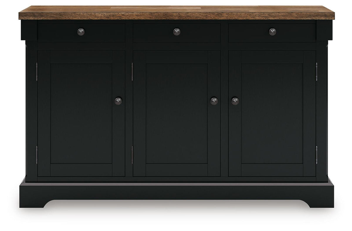 Wildenauer Dining Buffet - D634-80 - product view or room setting; only dining room storage included (supplier image 4)