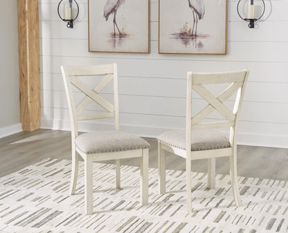 Robbinsdale Dining Chairs (Set of 2) - D642-01X2 - product view or room setting; set of 2; individual included-item views (supplier image 1)