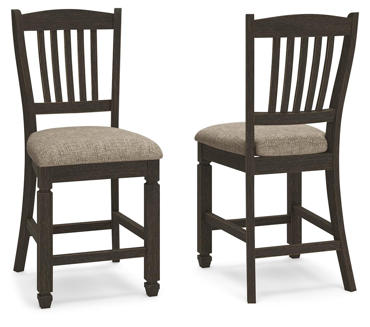Tyler Creek Bar Stools (Set of 2) - D736-124X2 - product view or room setting; set of 2; individual included-item views (supplier image 1)