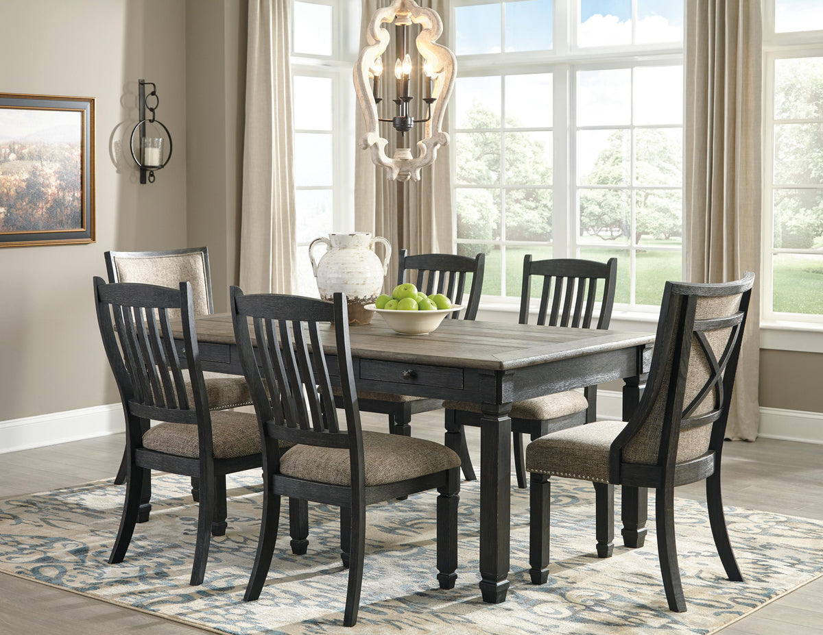 Tyler Creek Dining Chairs (Set of 2) - D736-01X2 - product view or room setting; set of 2; individual included-item views (supplier image 17)
