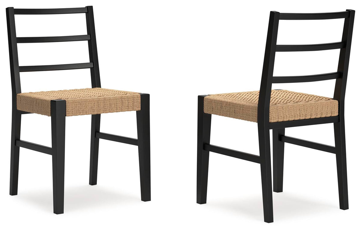Isanti Dining Chairs (Set of 2) - D752-02X2 - product view or room setting; set of 2; individual included-item views (supplier image 2)