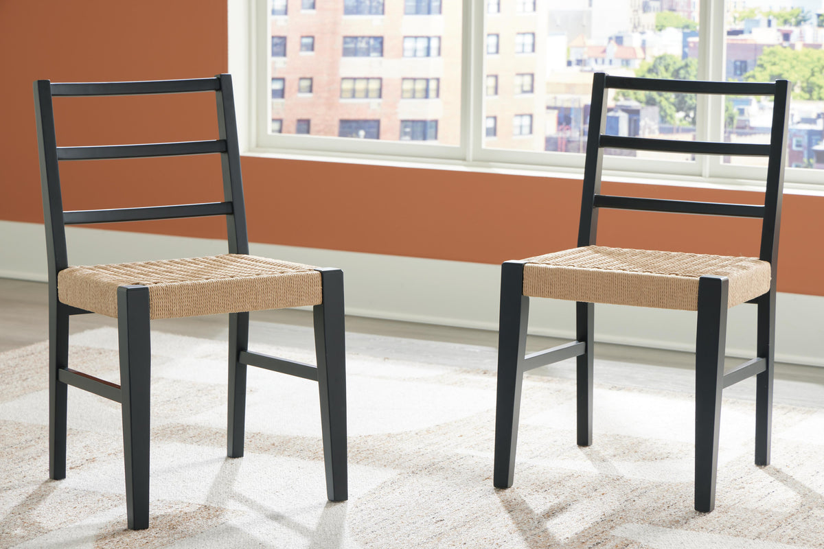 Isanti Dining Chairs (Set of 2) - D752-02X2 - product view or room setting; set of 2; individual included-item views (supplier image 1)
