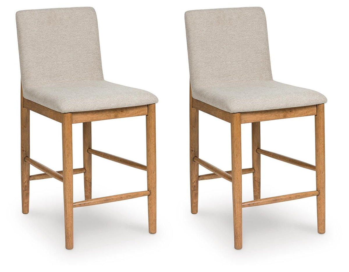Isanti Bar Stools (Set of 2) - D752-124X2 - product view or room setting; set of 2; individual included-item views (supplier image 1)