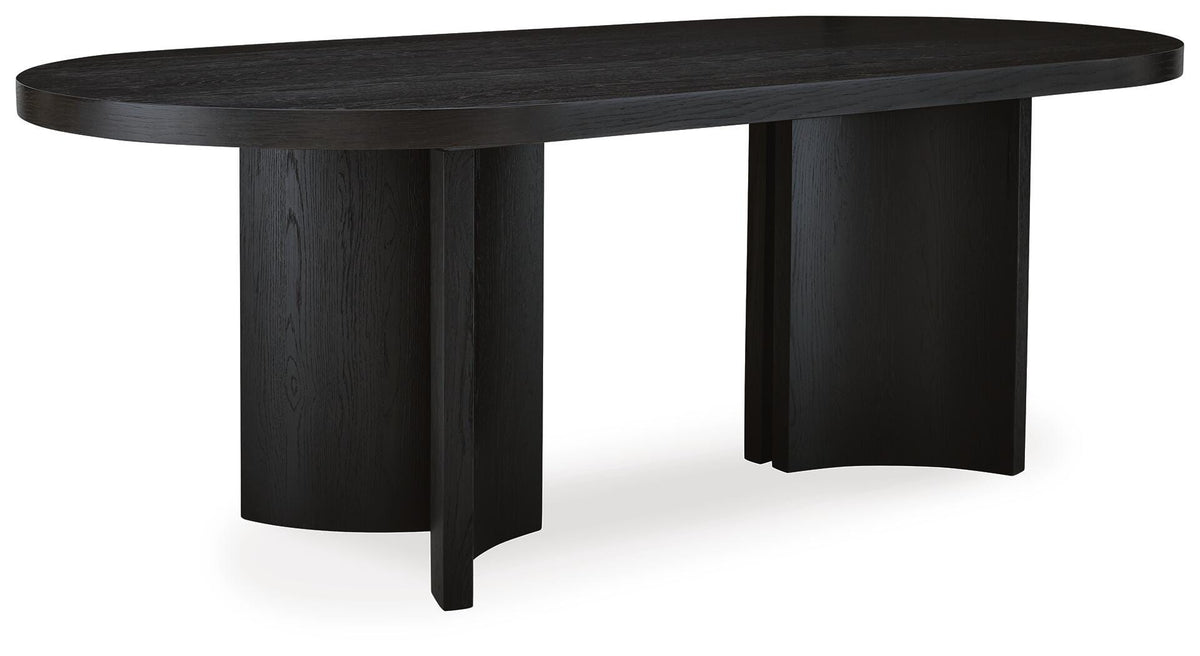 Rowanbeck Dining Table - D821-25 - product view or room setting; only dining table included (supplier image 1)