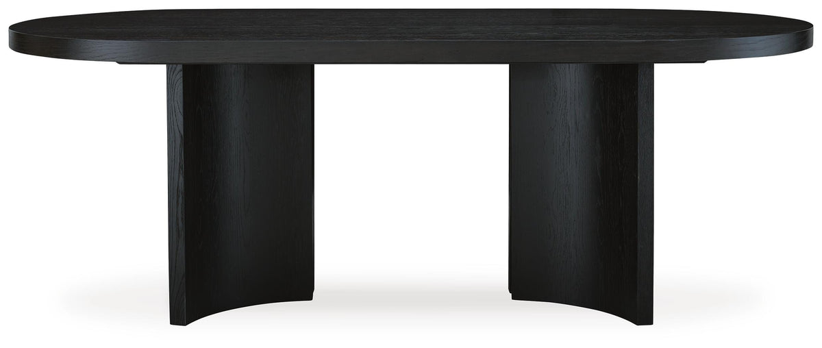 Rowanbeck Dining Table - D821-25 - product view or room setting; only dining table included (supplier image 3)