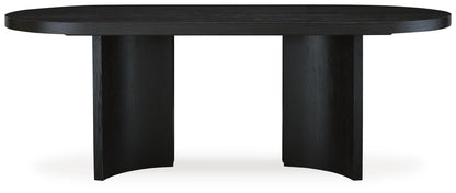 Rowanbeck Dining Table - D821-25 - product view or room setting; only dining table included (supplier image 3)